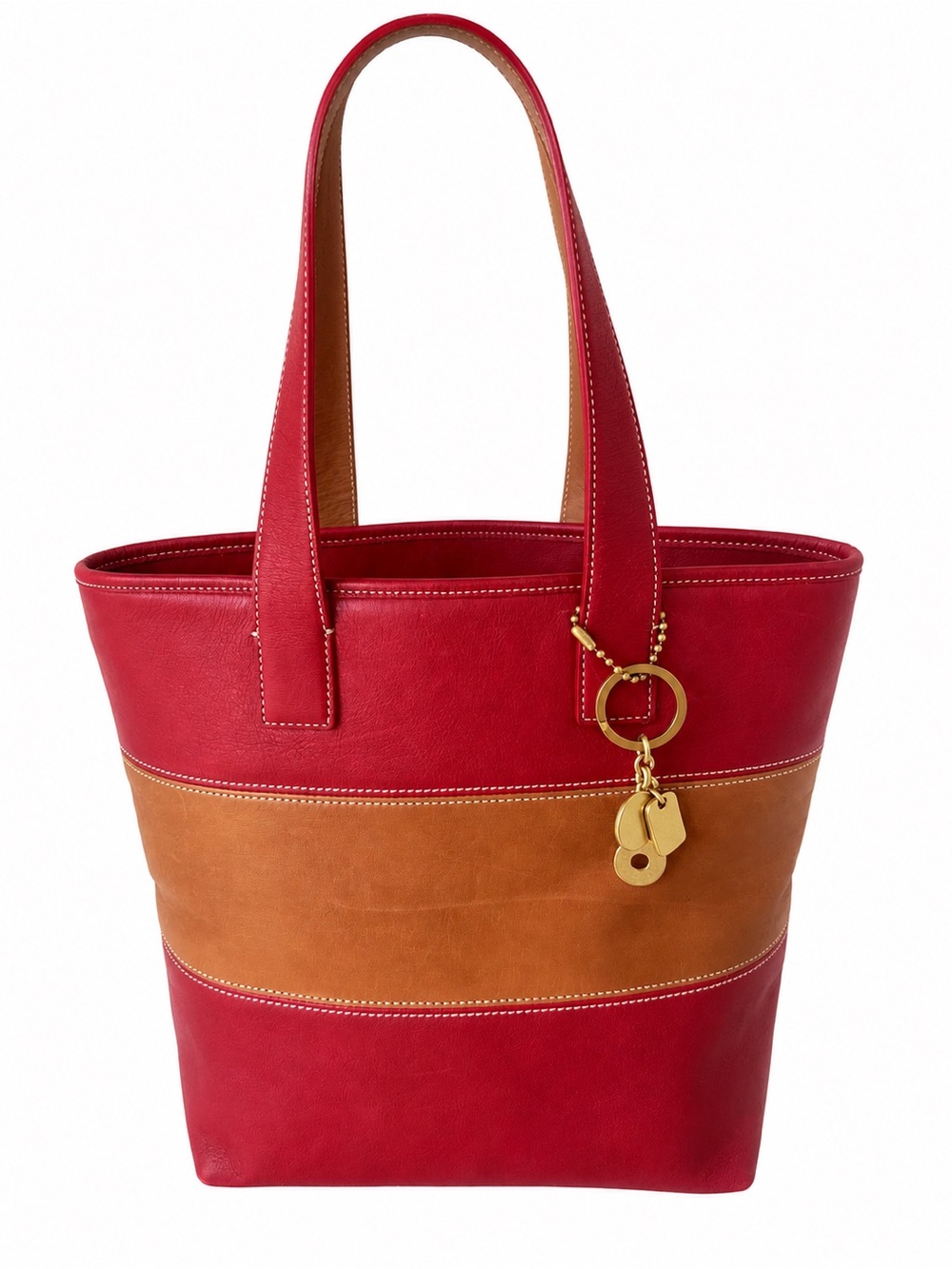 Coach Legacy VINTAGE 2003 Rugby color-block Striped Tote with Brass Charm . - Picture 5 of 7